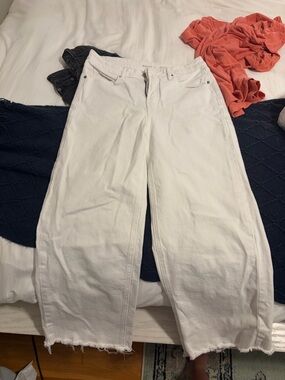Old Navy High-Rise Wide Leg White Jeans